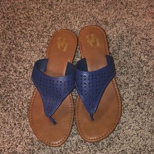 Navy flip flops